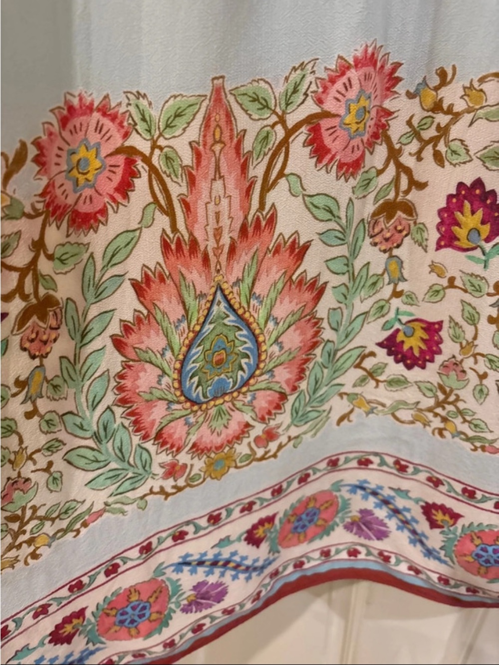 Zara Cream Maxi Dress with Pink, Green and Blue Floral Print - Picture 4 of 10
